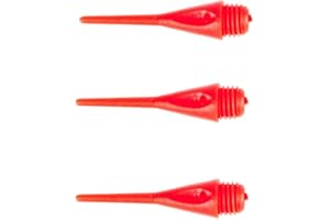 REQAG Punte per freccette da 50 pezzi, punte per freccette in plastica, punte per freccette in plastica morbida professionale, punte per freccette in plastica 2BA per bersagli elettronici (rosso)