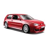 coches miniatura golf 4 Interior detallado Maisto 31290 - Coche de juguete (escala 1:24), diseño de VW Golf R32, color rojo