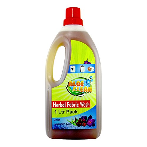 Aloe Clean Herbal Fabric Wash 1000 ml (Single) - Contain Reetha + Lavender Oil + Aloe Vera Juice - Powerful Stain Remover + Gentle On Fabrics + Dye Free For Sensitive Skin Allergies - Herbal Fresh Liquid Fabric Conditioner RS.375 (58.00% Off) - Amazon
