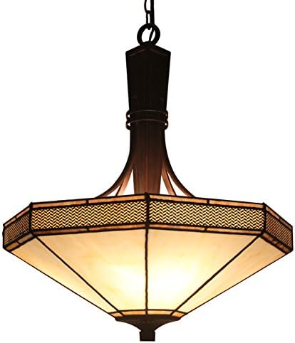 20 Inch White European Minimalist Simple Tiffany Style Chandelier Pendant Light Living Room Restaurant Porch Hall Lamp