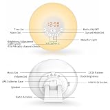 Wake-up Light LED Lichtwecker, Mxtechnic Sonnenaufgang Wecker Nachtlicht Nachttischlampe mit Naturgeräuschen und FM Radio, 10 Wählbare Helligkeit & 6 Farblicht,ein Geschenk für Freunde ,Kinder oder Erwachsene - 2