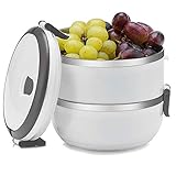 ✔ Diseño único multi-capa - todos los alimentos se almacenan en sus propios compartimentos herméticos. De este modo, todos los contenidos y todos los alimentos permanecen independientes. Todas las comidas permanecen libres de olores extraños y frescas y naturales durante mucho tiempo. La primera lata superior está provista además de una junta y es adecuada para su uso de, por ejemplo, sopa.