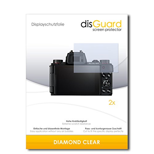 2 x disGuard Diamond Clear Film protecteur d   cran pour Canon PowerShot G5 X   G5X   G-5X - Qualit   sup  rieure  limpide  rev  tement dur adh  sif  montage sans bulles 
