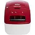 rother QL-600R Monochrome Label Maker, USB 2.0, Address Label Printer, Desktop,UK Plug,White/Red,Standard Up to 62mm Wide Labels