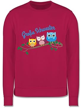 Geschwisterliebe Kind - große Schwester süße Eulen - Kinder Pullover
