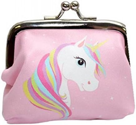 Girls UNICORN Twist Clip Coin Purse In Light Blue, Pink. Lilac or Green (Light Pink)