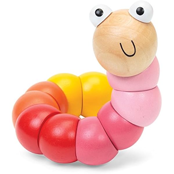 wooden worm baby toy
