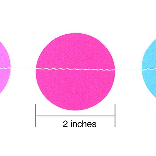 Outus 2 Packung 4 Meter Runde Papier Girlande Verschiedene Farben Kreis Punkte Hängend Dekorationen für Geburtstag Hochzeit Party - 5