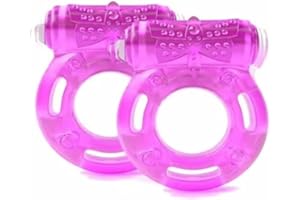 GENÉRICO Anillo Vibrador de Silicona Rosa para Hombre (Pack 2 por 1) - Anillo Erótico Masculino para Erección y Estimulación del Clítoris - Juguete Sexual para Parejas con Pilas Incluidas