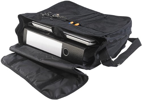 PEARL Lässige Umhänge-Tasche mit gepolstertem Notebook-Fach bis 14"