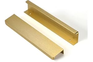 SYZOW 6 Pezzi Maniglie per mobili da cucina 200mm maniglie nascoste Oro -Maniglie Armadio Oro Maniglie Cassetti Nascosta Maniglie per Mobili in Alluminio