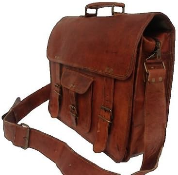 True Grit Leather Outlaw Leather 15 Inch Laptop Messenger Briefcase Bag