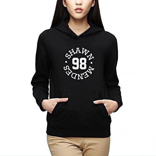wallshirt Shawn Mendes 98 Hooded Sweatshirt Autumn Winter Unisex, Black - Black, Small