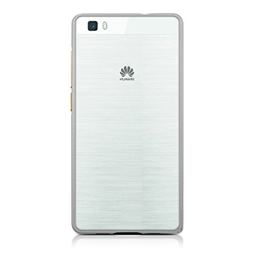kwmobile Carcasa bumper de aluminio para el Huawei P8 Lite  2015  en plata - Protecci  n extra fina y resistente para tu m  vil