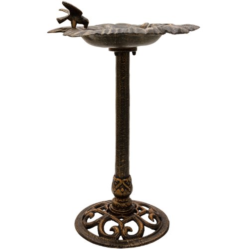 Dekorative Vogeltränke aus massivem Gusseisen, Farbe bronze, Höhe 80cm, Gewicht 11kg, Durchmesser 48cm - 4