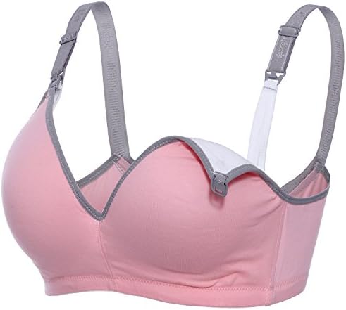 Junlan Maternity Nursing Bras For Womens Sleep Padded Wireless For Breastfeeding (38B, Pink)