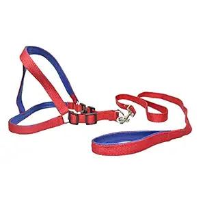 Ezellohub Nylon Body Harness with Leash for Dogs (1 Inch)