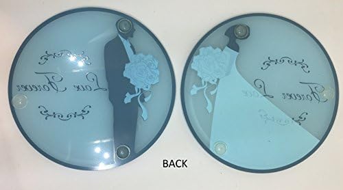 2 Pairs Designer Acrylic Bride &amp; Groom Coasters C01B-DIA2x2