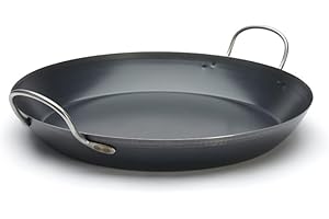 De Buyer 5023.47 - Padella per paella, in latta, 6 cm, colore: Blu