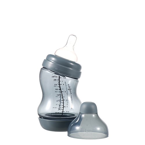 Difrax S-Baby Bottle (200 ml, Grey, Wide)