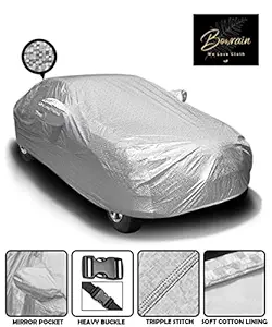 BOWRAIN Premium Magic Car Cover with Mirror Pockets & Storage Bag for Renault Kwid - (Waterproof & Dustproof with Tripple Stitching Technology)