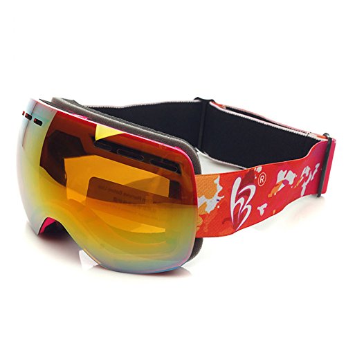 LYLhmj Ski Goggles Children's Ski and Snowboard Goggles Snowboard Carrier Glasses Goggles Mirror – For Junior Girls Baby Boys Teen – 3 4 5 6 7 8 9 10 11 12 YEAR OLD Single Malt OTG Anti UV Anti-fog