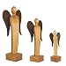 Produktbild Engel Skulptur aus Holz feingeschliffen, Stahl Flügel Deko Holzfiguren, Größe wählbar (H 13.5 cm)