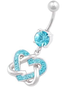 Nabel bauchnabel piercing stecker Chirurgenstahl mit Swarovski Kristalle Herz anhänger GAAL0