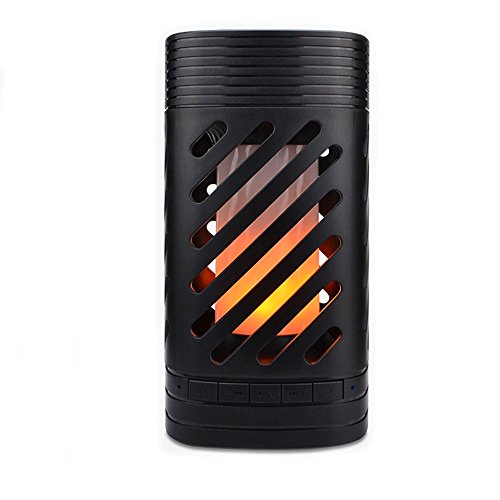 Preisvergleich Produktbild WLBRIGHT Flammen-Licht-Bluetooth-Sprecher-Trag... Buntes Ambiente-Licht-Drahtloses Bluetooth-Audio-Noten-Dimmbares Nachtlicht,Black