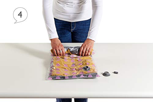 Perfetto Più sottovuoto Manuale, 80% polietilene, 20% Poliammide (Spessore 0,07 mm), Avio o Cipria, 50 x 70 cm