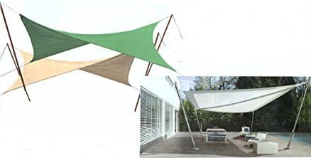Sailing OMBREGGIANTE Vietri Green Square MT. 5 x 5 in High Density Polyethylene, 185 g/m2, with Rings and Reinforcements. green