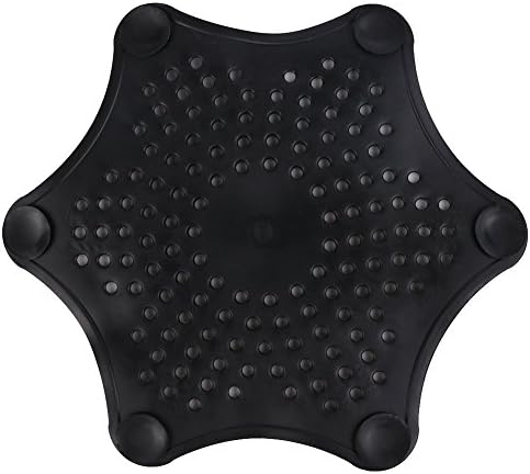LYFF Kitchen Sink Filter, Starfish Floor Drain Cover, Silicone Bathroom Hair Filter Drain Cover Plug (black)
