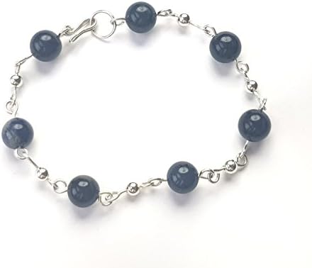 Sterling Silver and Dumortierite Chain Bracelet