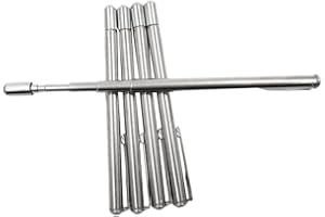PETSOLA 5X Stylo à Bille Pointeur Télescopique en Classe Enseignant Pointeur en Acier Inoxydable Pointeur Extensible - 6 Sections