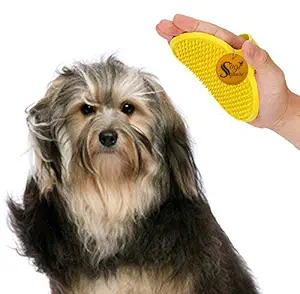 Sage Square 2 in 1 Adjustable Dog Brush/Pet Comb for Grooming Cum Massager & Safety for Pets from Mites/Lice/Ticks for Dog/Puppy/Kitten/Cat (Yellow)