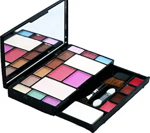 Khelni Fashion Makeup Kit - 10 Eye Shadows Palette 4 Lip Colour 2 Compact Powders 2 Blushers