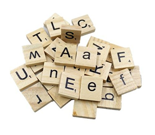 Dosige 100 Holz-Alphabet Scrabblefliesen Buchstaben Holz Scrabble Und Zahlen Buchstaben Alphabet Scrabbles Crafts Für Das Kunsthandwerk (groß- und Kleinbuchstaben gemischt) - 2