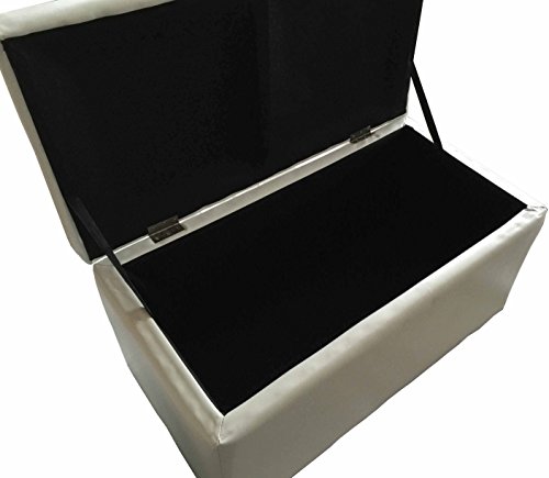 Hoga Chesterfield Sitzhocker Sitzwürfel Aufbewahrungsbox Truhe HF128 (Weiss) - 5