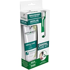 Vet’s Best Pasta de Dientes para Perros, Limpieza de Dientes y Kit de Gel para el Cuidado Dental de Aliento Fresco