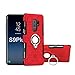 Price comparison product image AddGuan Samsung Galaxy S9 Plus Case,360 Degree Rotation Ring Stand Holder,Compatible With Magnetic car Phone Mount,Attached Tempered Glass Screen Protector for Samsung Galaxy S9 Plus (Red)