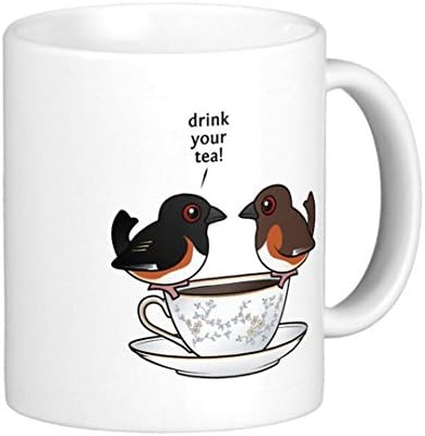Drink Your Tea! 11 Oz Stainless Steel Travel Mug - Customize Gifts mugs by LVSURE