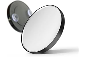 RDNKVB 1 Pièce Petit Miroir Grossissant x10 avec Ventouse et Pince à Épiler, Miroir de Voyage Compact pour Épiler les Sourcils (9 cm)
