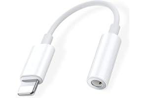 CARPHONE WAREHOUSE Adaptador Auriculares iPhone [Certificado Apple MFi] Adaptador Lightning a Jack 3,5 Cascos Auxiliar Audio Cable Jack Accesorios Compatible con iPhone 14/14 Pro/13/12/11/Xs/XR/X/8/7 para Todos los iOS