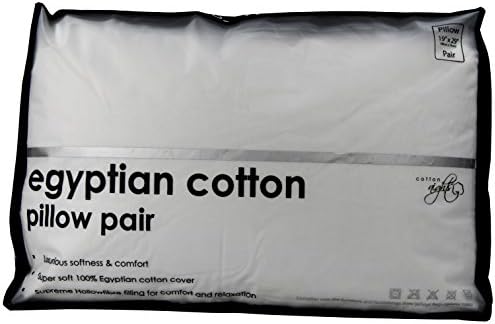 Luxury 100% EGYPTIAN COTTON PILLOW PAIR - Premium Quality Super Soft EGYPTIAN COTTON, Bounce Back Pillows Pack of 2 (19" x 29")