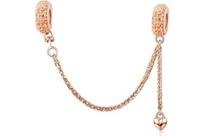 YASHUO 925 Sterling Silver Beads Safety Chain Stopper Charms For Pandora Women's European Style Snake Chain Bracelet Jewelry