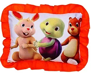 Jassi Toys Small Baby Cushion/ Pillow for Kids with Cartoon Character | Soft Stuffed Toy Folds to Decorative Piece | Birthday Gift Item(Random Cloth Color) (raabit Rat Turtle)