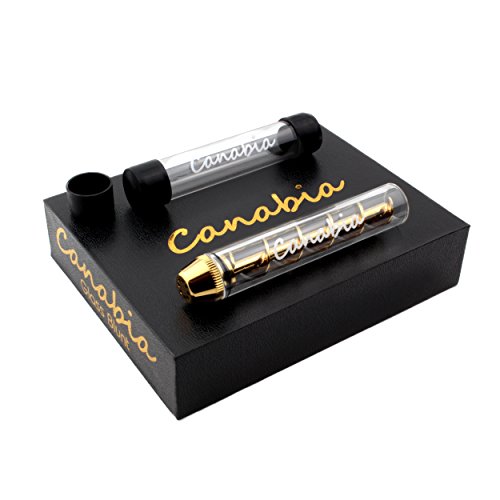 Canabia Twister Glas Blunt – Premium Set – Vaporizer Cannabis Pur Pfeife – Haschisch Pfeife inkl. 2 Glas Röhrchen + Schutzkappen – perfekt für Unterwegs – Kräuter und Tabak Pfeife – Twisty Glass Blunt - 3