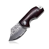 Mini Größe: 11,5 cm Gesamtlänge, 4,5 cm Klingenlänge, 61-62 HRC Härte, 80g Nettogewicht, perfekte Größe und geringes Gewicht geeignet für edc