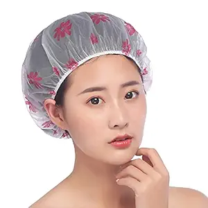 GEUNPA Pack Of 6 Shower Cap For Women Reusable Waterproof Big Size Shower Cap For Women Waterproof Reusable Shower Caps For Women Reusable Shower Cap For Girls Waterproof Shower Caps For Women