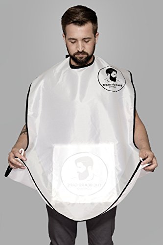 Weiße Schürze für saubere Rasuren und Bartpflege – Haare auffangen – Geschenk für Männer - 2